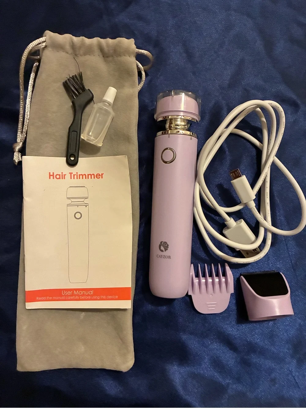 Lavender Women's Electric Hair Trimmer - Rechargeable Personal Groomer